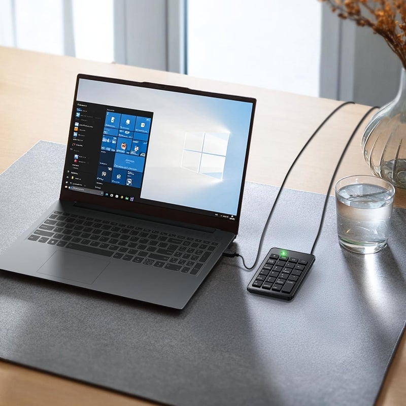 CBUS لوحة مفاتيح رقمية سلكية USB-A للكمبيوتر المحمول، 23 مفتاح مع مفاتيح التبويب، الصفحة الرئيسية، البريد الإلكتروني والآلة الحاسبة، كابل بطول 5 أقدام، تصميم صغير وخفيف الوزن - Image 4
